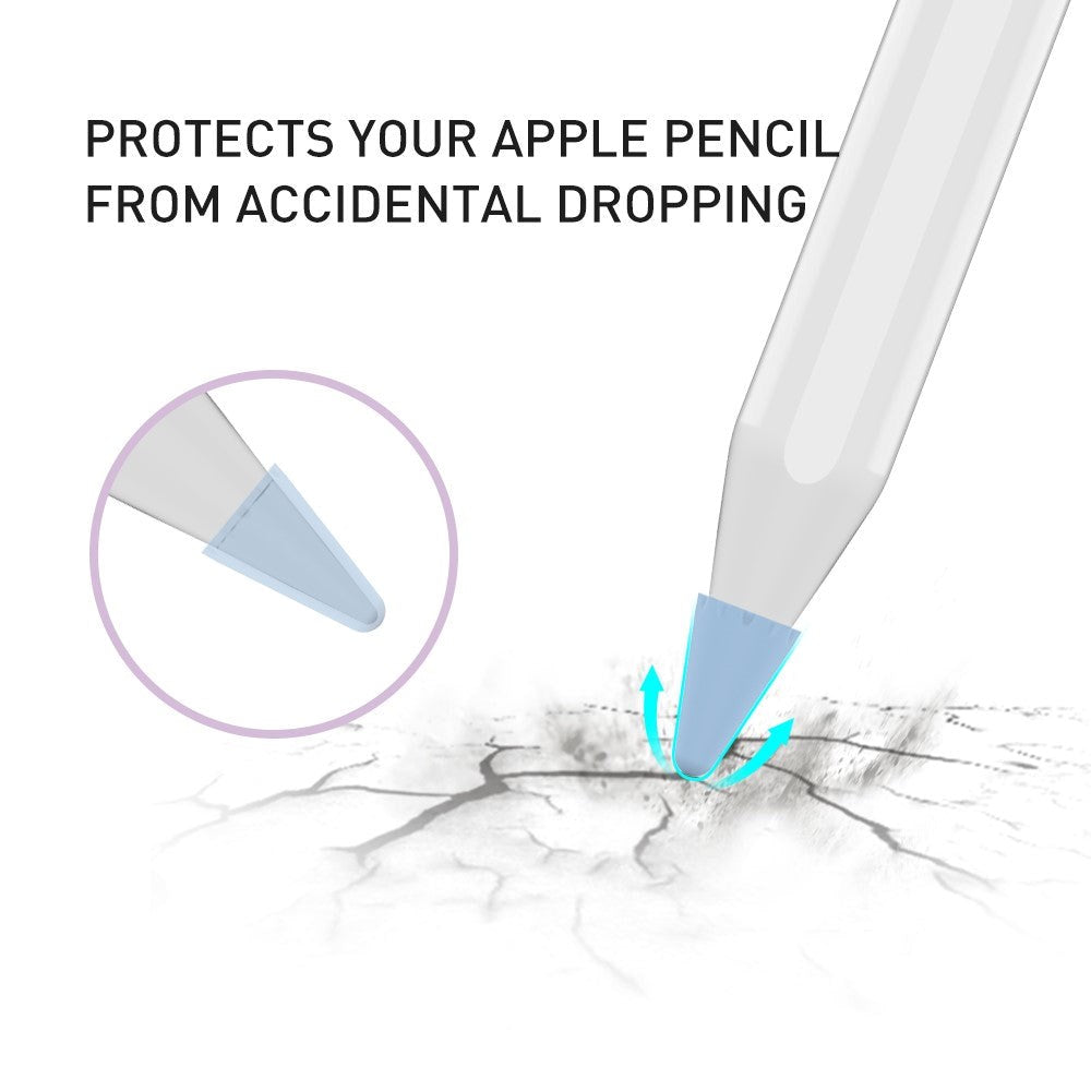 Apple Pencil 1st & 2nd Gen Pen Tip Cover - 8 Stycken - Blå / Svart / Grå / Vit