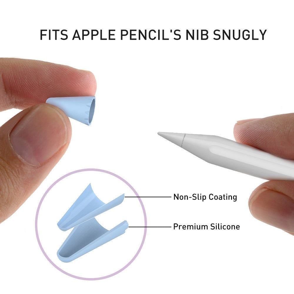 Apple Pencil 1st & 2nd Gen Pen Tip Cover - 8 Stycken - Blå / Svart / Grå / Vit