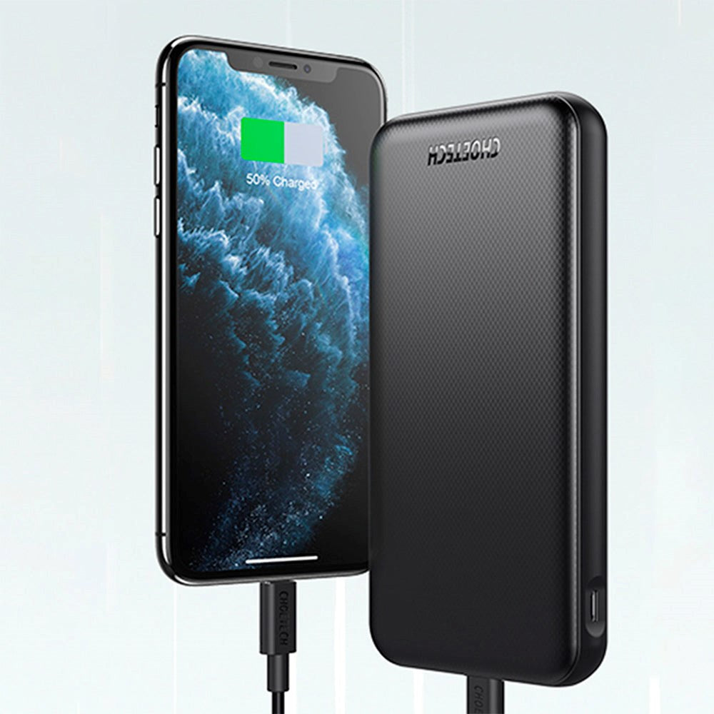 Choetch Powerbank 20W med USB-A / USB-C (PD) 10.000 mAh - Svart