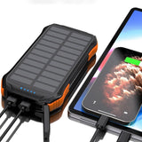 Choetech Powerbank med Solcell - 2 x USB-A 10W & Qi-Laddning - 10 000 mAh - Svart