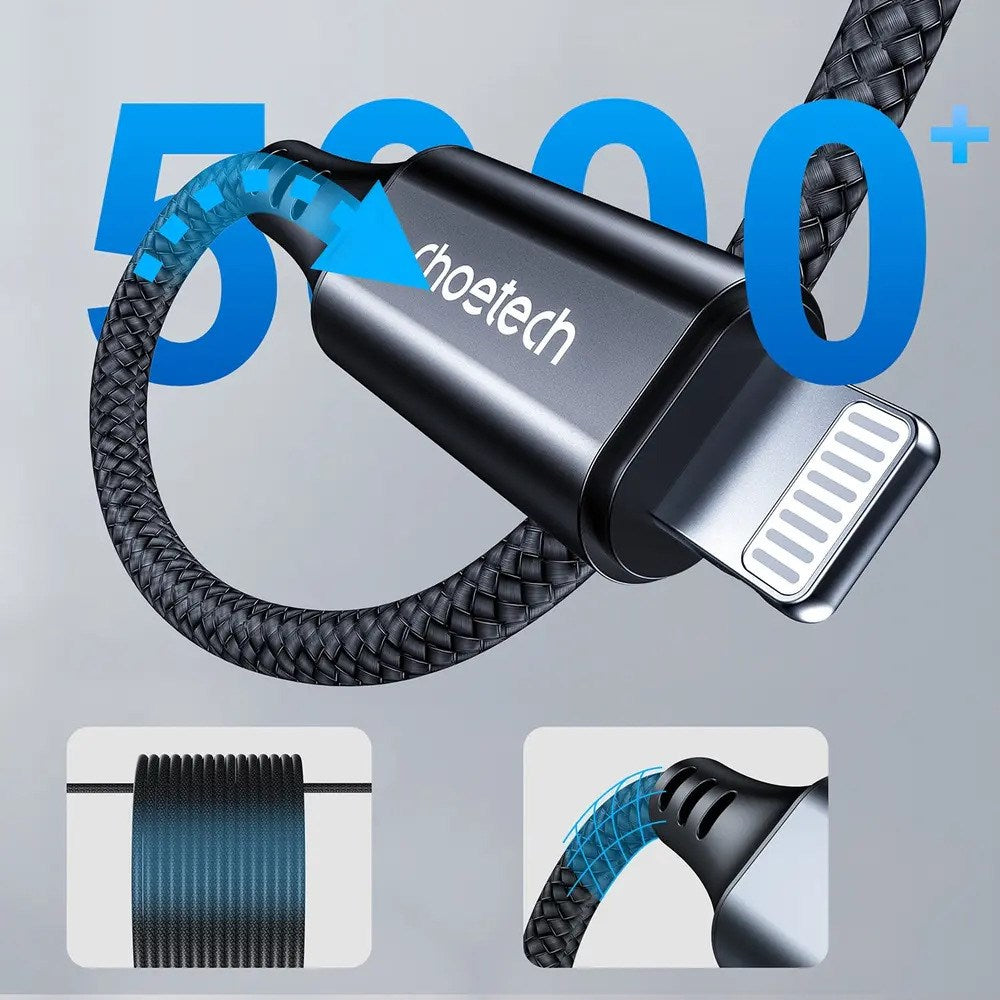 Choetech AUX009 Lightning till 3.5mm Minijack Kabel - 2m - Svart