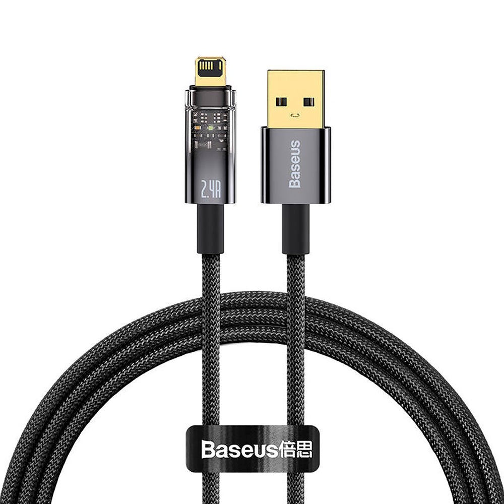 Baseus Explorer -serien USB -A till Lightning Cable 2.4A - 1M - Svart