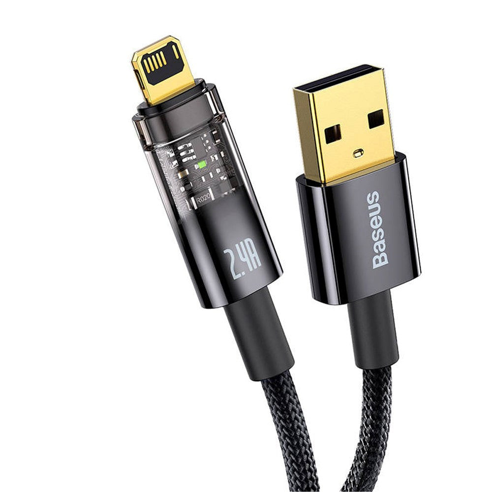 Baseus Explorer -serien USB -A till Lightning Cable 2.4A - 1M - Svart