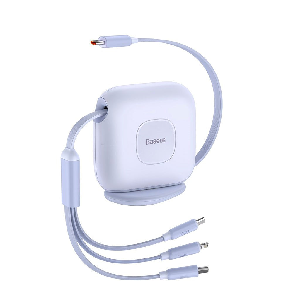 3-i-1 Multi Cable Baseus USB-C till USB-C, Micro USB och Lightning - Lavendel