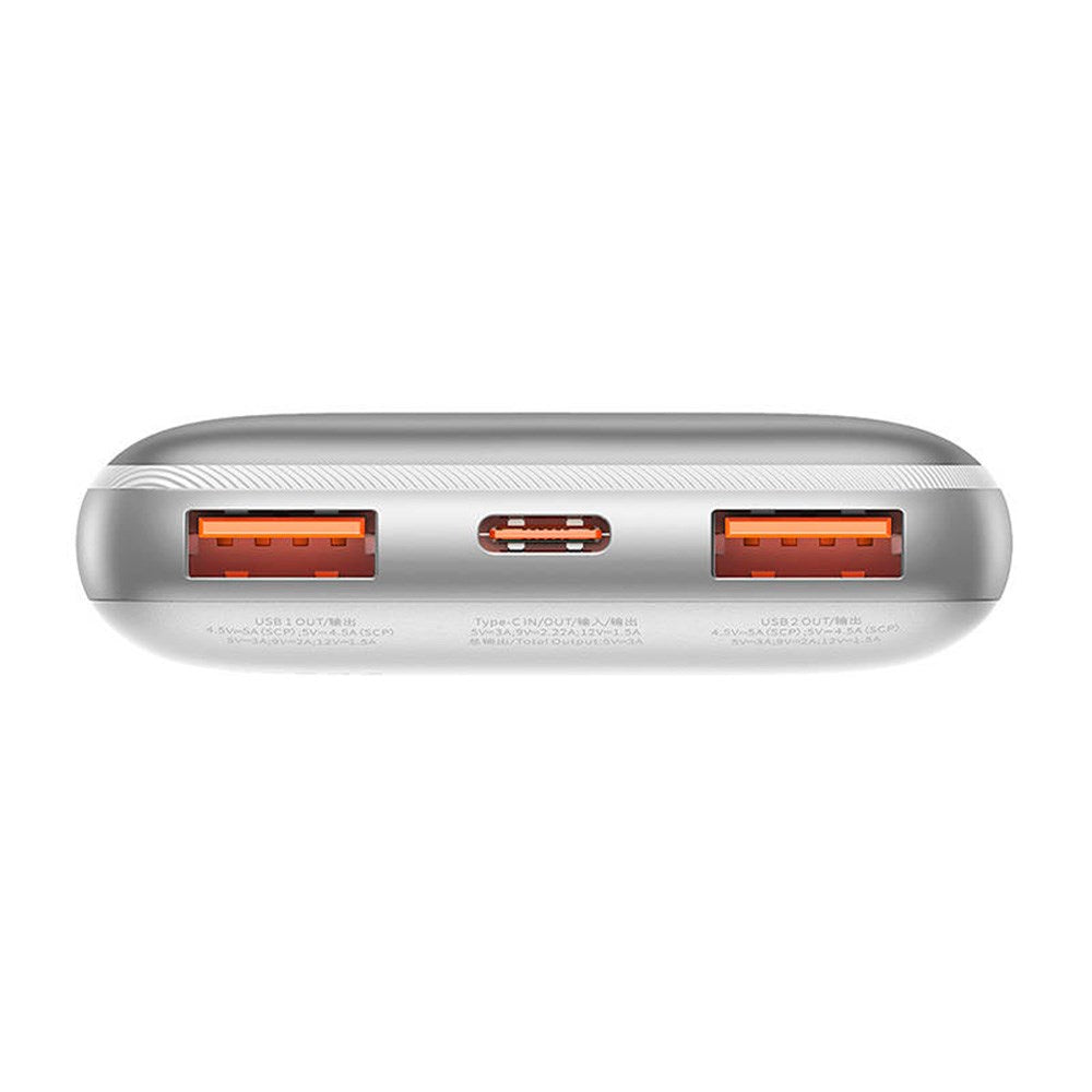 Baseus Bipow Pro Powerbank 22.5W 10 000 mAh 2 x USB-A / USB-C - Vit