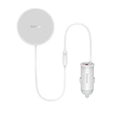 Baseus Magnetisk Billaddare 15W + USB-A 25W - För Ventilation - MagSafe-Kompatibel - Vit