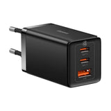 Baseus GaN5 Pro Väggladdare 65W med 2 x USB-C & 1 x USB-A - Svart