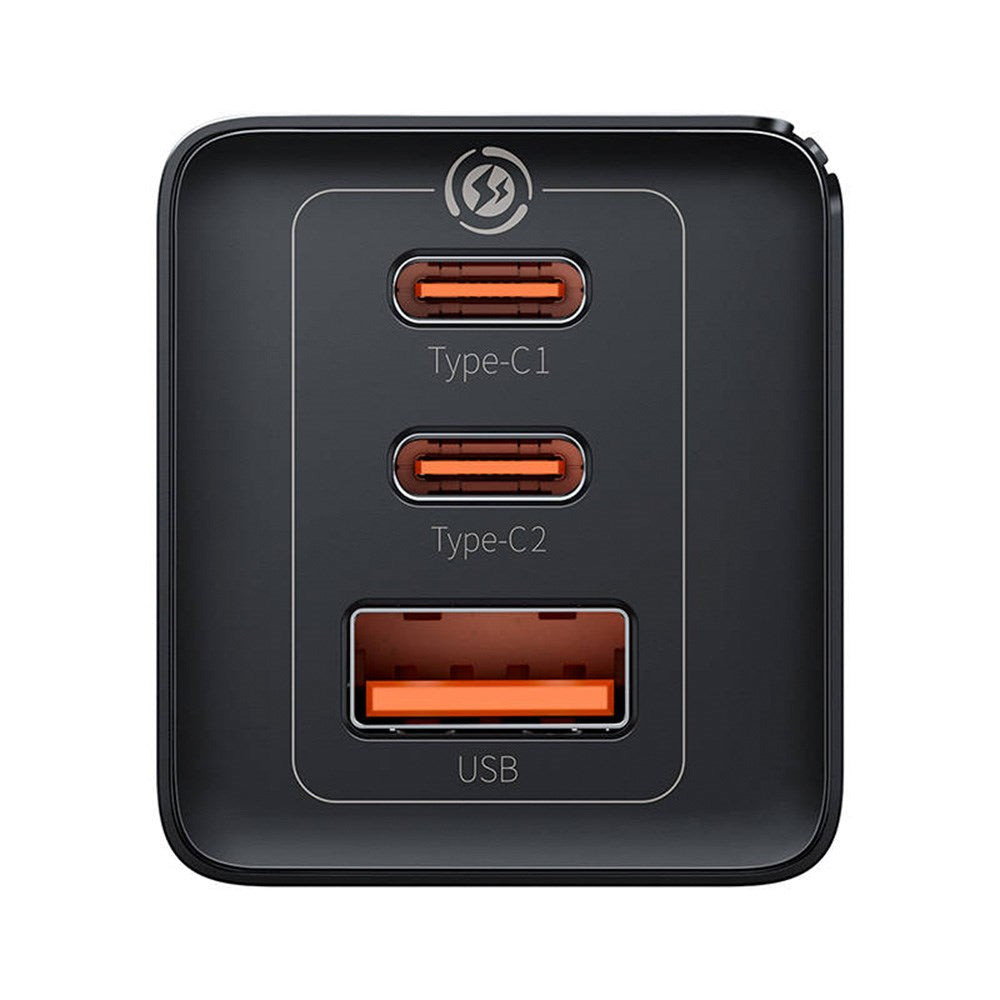 Baseus GaN5 Pro Väggladdare 65W med 2 x USB-C & 1 x USB-A - Svart