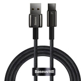 Baseus 100W USB-A till USB-C Kabel 480Mb/s - 1m - Svart