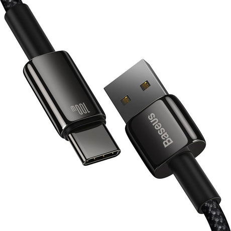 Baseus 100W USB-A till USB-C Kabel 480Mb/s - 2m - Svart