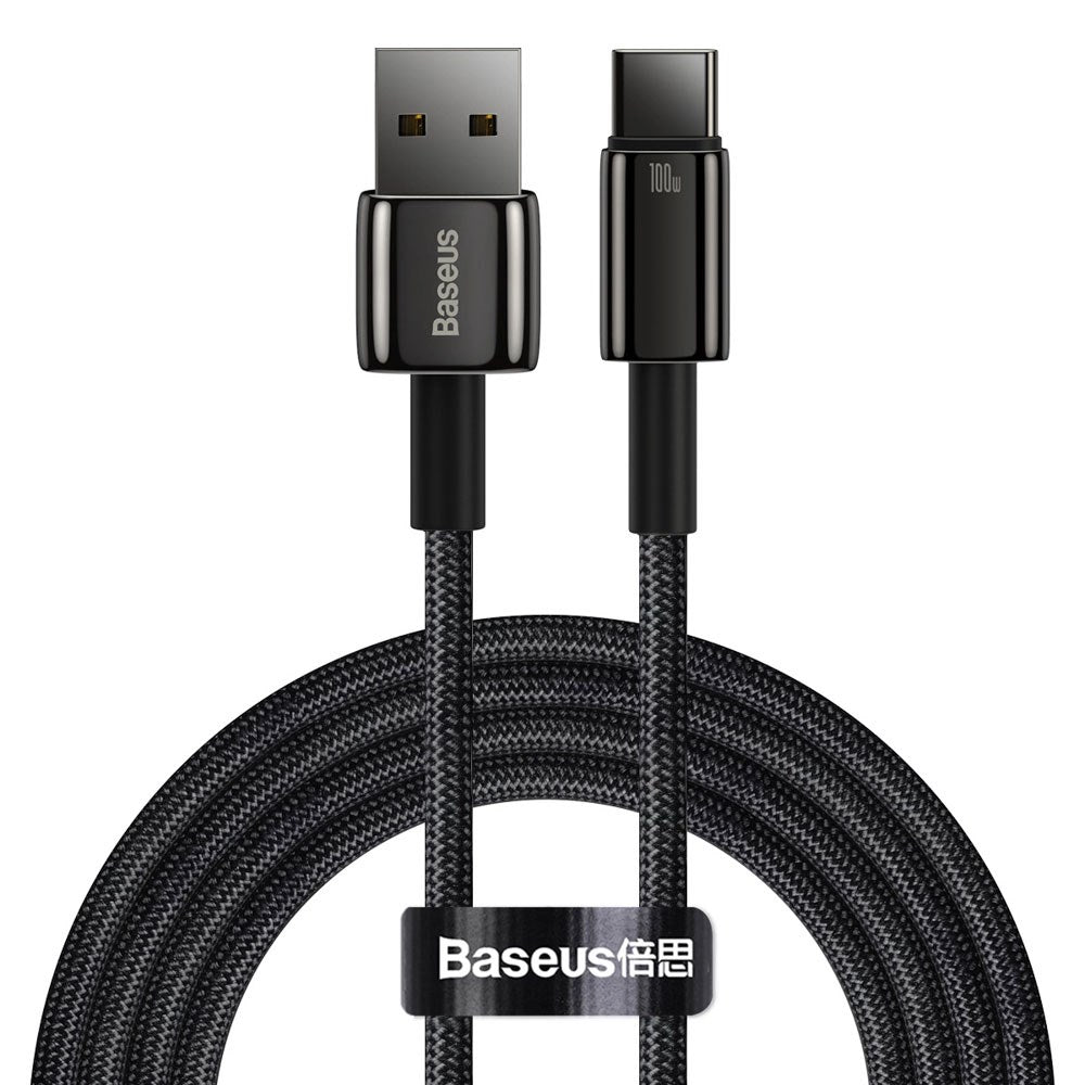 Baseus 100W USB-A till USB-C Kabel 480Mb/s - 2m - Svart
