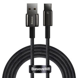 Baseus 100W USB-A till USB-C Kabel 480Mb/s - 2m - Svart