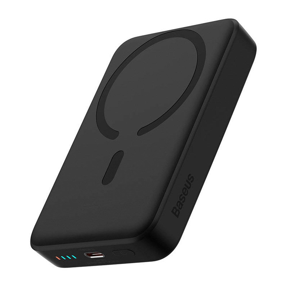 Baseus Mini 30W Magnetisk Powerbank med USB-C PD & Qi Trådlös Laddning - 10 000 mAh - MagSafe Kompatibel - Sort