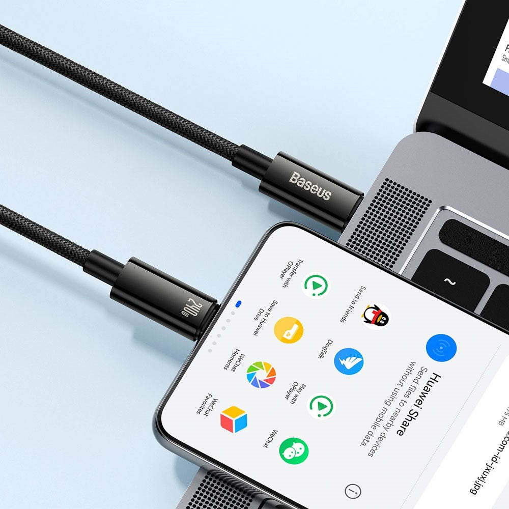 Baseus 240W USB-C till USB-C Kabel 480Mb/s - 2m - Svart