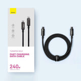 Baseus 240W USB-C till USB-C Kabel 480Mb/s - 3m - Svart