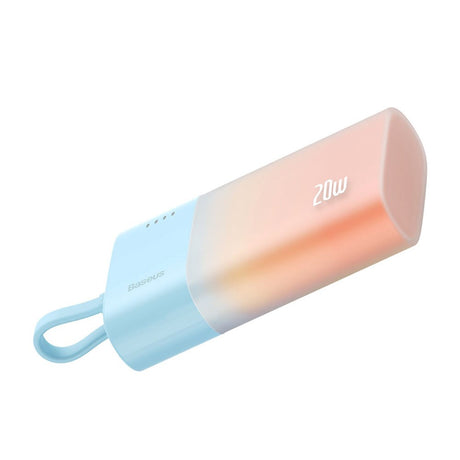 Baseus Popsicle 5200mAh Powerbank 20W med Inbyggd Lightning Kabel - Blå / Orange