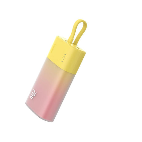 Baseus Popsicle 5200mAh Powerbank 20W med Inbyggd Lightning Kabel - Rosa / Gul