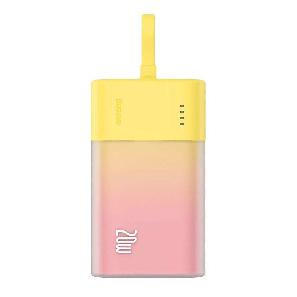 Baseus Popsicle 5200mAh Powerbank 20W med Inbyggd Lightning Kabel - Rosa / Gul