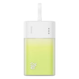 Baseus Popsicle 5200mAh Powerbank 20W med Inbyggd Lightning Kabel - Vit / Grön
