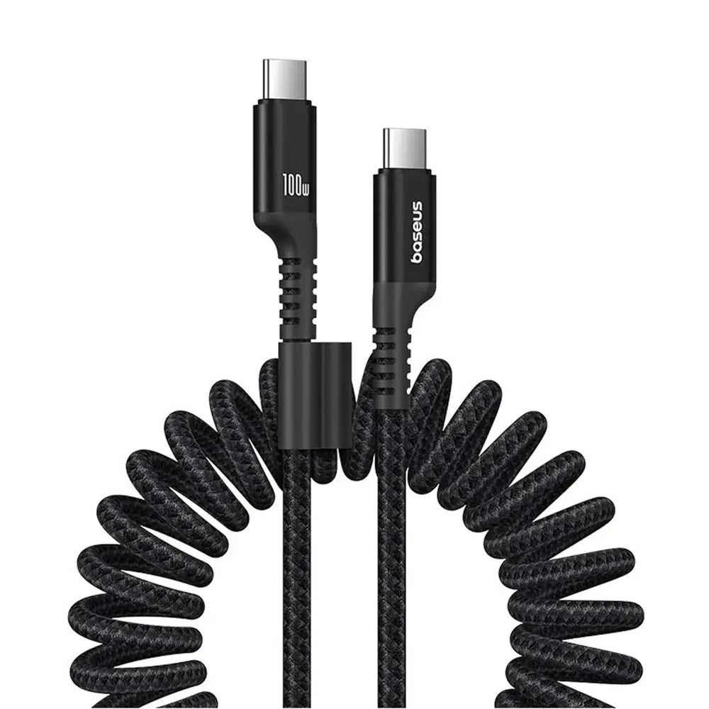 Baseus 100W USB-C till USB-C Fish-Eye-Kabel - 1m - Svart