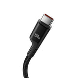 Baseus 100W USB-C till USB-C Fish-Eye-Kabel - 1m - Svart