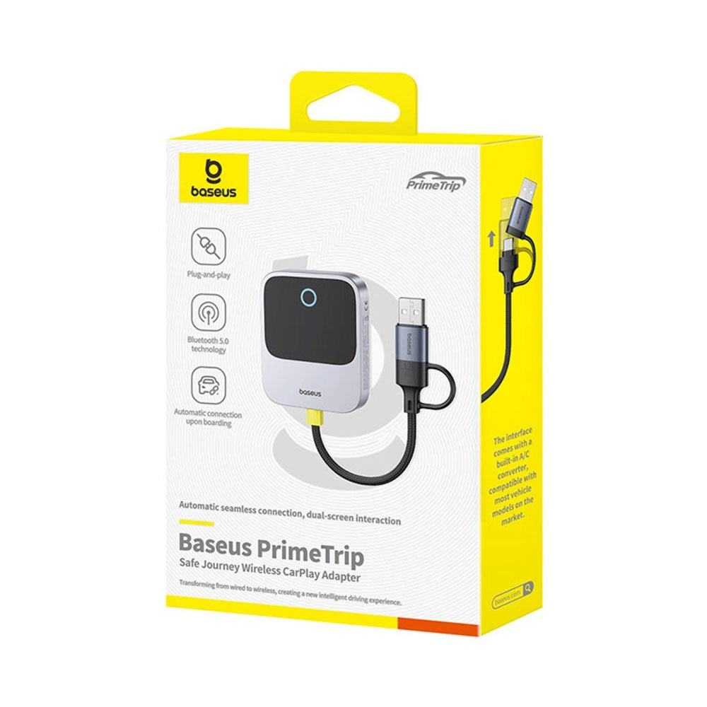 Baseus SafeJourney Trådlös Apple CarPlay Adapter - Grå