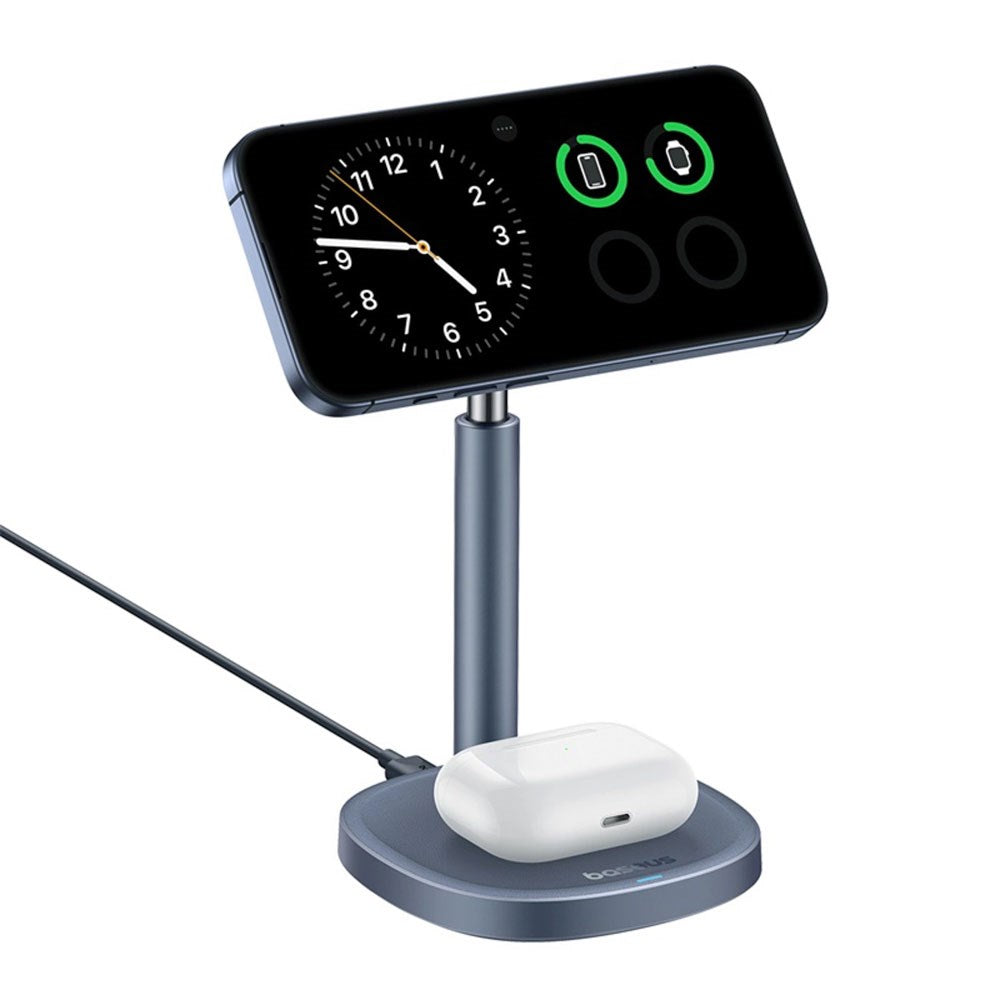 Baseus Orbit 2 Pro 2-i-1 Mobilt Stativ med 20W Trådlös Laddning - MagSafe / Qi2 Kompatibel - Grå