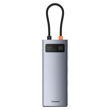 Baseus 7-i-1 USB-C Multiportadapter med 3 x USB-A 1 x USB-C 1 x HDMI 1 x SD-Kortläsare 1 x MicroSD-Kortläsare - Grå