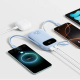 Baseus EnerFill 20 000mAh Powerbank 22,5W med Inbyggd USB-C- & Lightning-Kabel - Blå