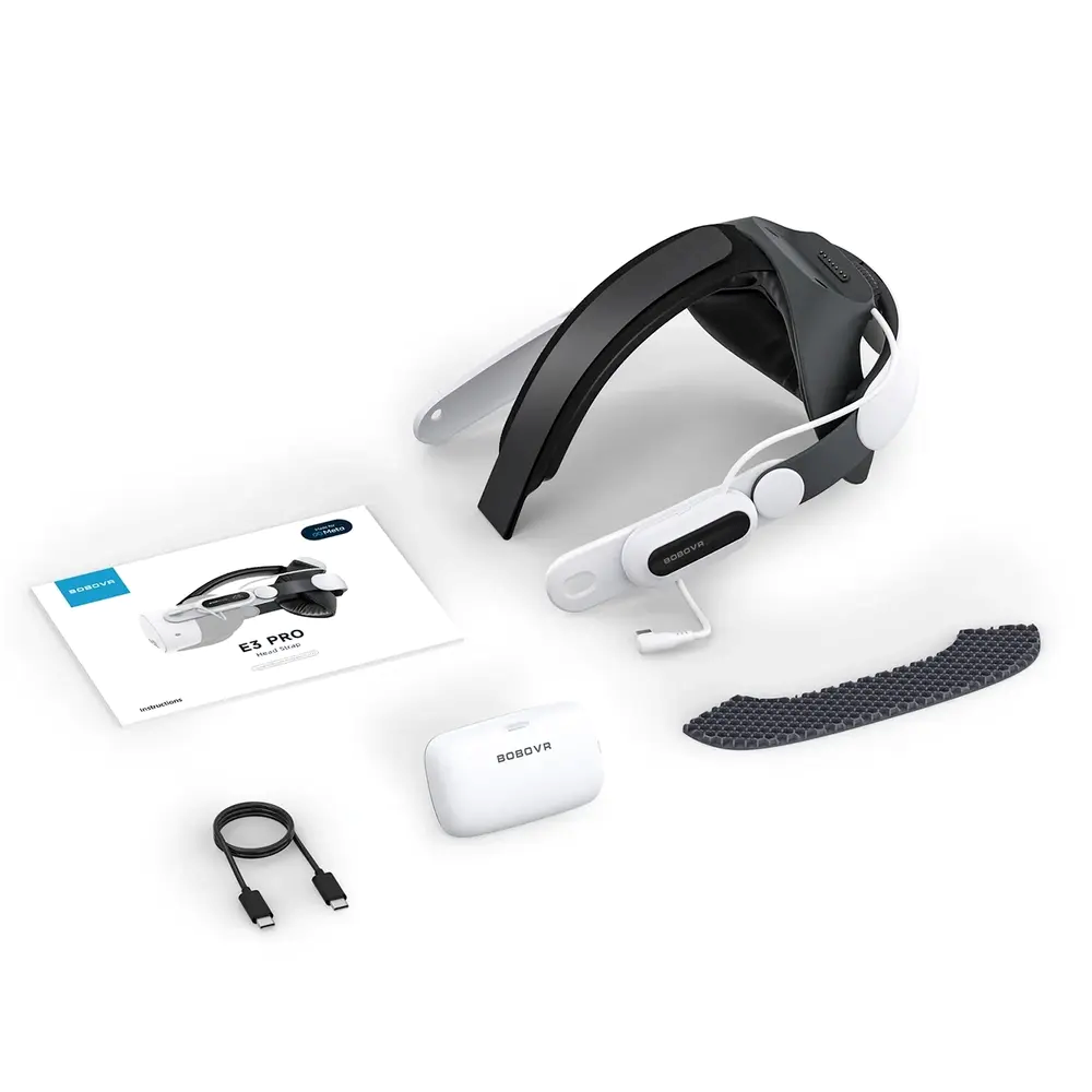 BOBOVR E3 Pro Batterirem till Meta Quest 3 / 3S - Svart / Vit