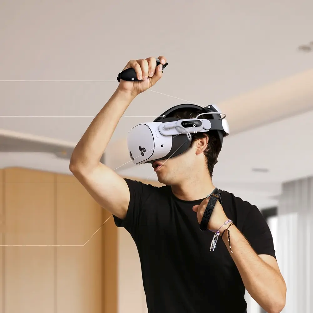 BOBOVR E3 Pro Batterirem till Meta Quest 3 / 3S - Svart / Vit