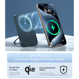 TORRAS Magnetisk 15W Powerbank 10 000mAh med Kickstand - Svart