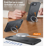 TORRAS iPhone 16e Ostand Spin Hybrid Skal med Kickstand - Svart