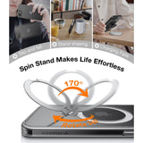 TORRAS iPhone 16e Ostand Spin Hybrid Skal med Kickstand - Genomskinlig / Silver