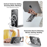 TORRAS iPhone 16e Ostand Spin Hybrid Skal med Kickstand - Genomskinlig / Silver