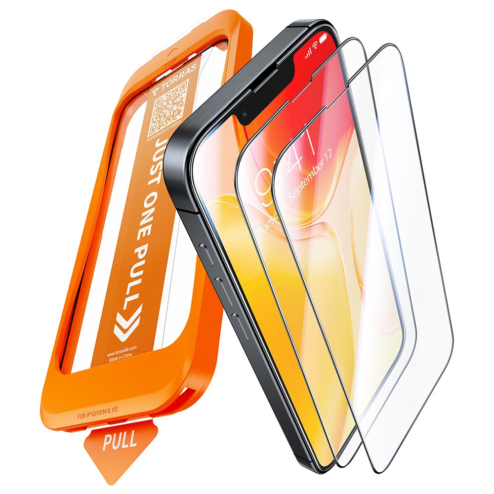 TORRAS iPhone 16e Full Fit Härdat Skärmskyddsglas - 2 St. - Genomskinlig