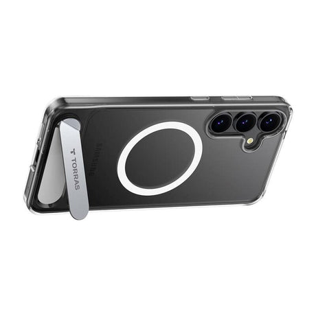 TORRAS Samsung Galaxy S25 Pstand Hybrid Skal m. Ställfunktion - MagSafe Kompatibel - Genomskinlig