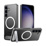TORRAS Samsung Galaxy S25 Pstand Hybrid Skal m. Ställfunktion - MagSafe Kompatibel - Genomskinlig