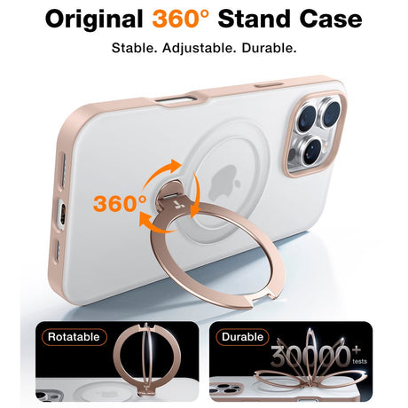 TORRAS iPhone 16 Pro Max Flexibelt Plast Skal m. Ställfunktion - MagSafe Kompatibel - Guld