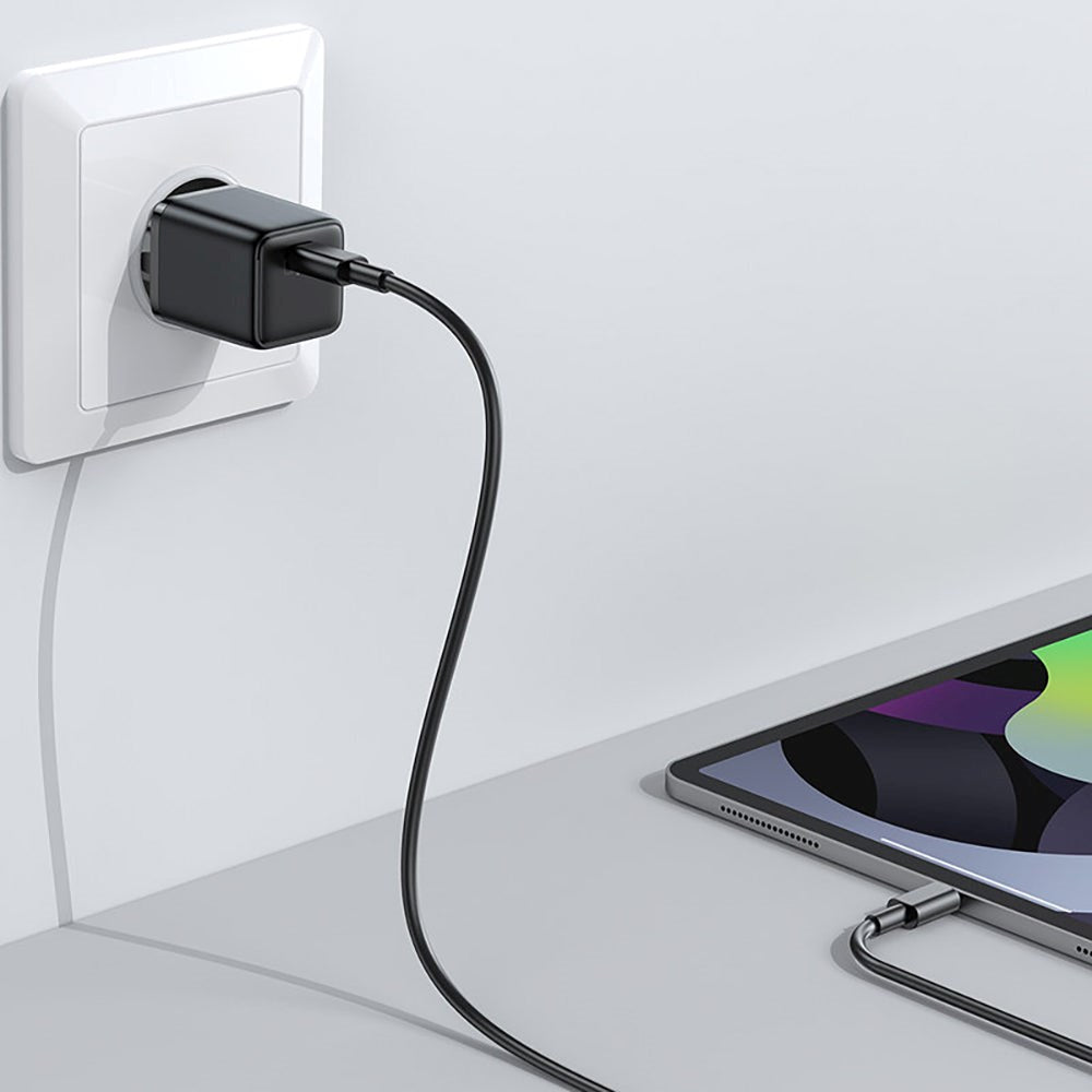 JoyRoom Mini Snabbladdare PD & PPS 25W m. USB-C till USB-C Kabel - Svart