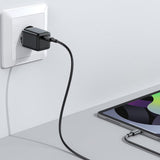 JoyRoom Mini Snabbladdare PD & PPS 25W m. USB-C till USB-C Kabel - Svart