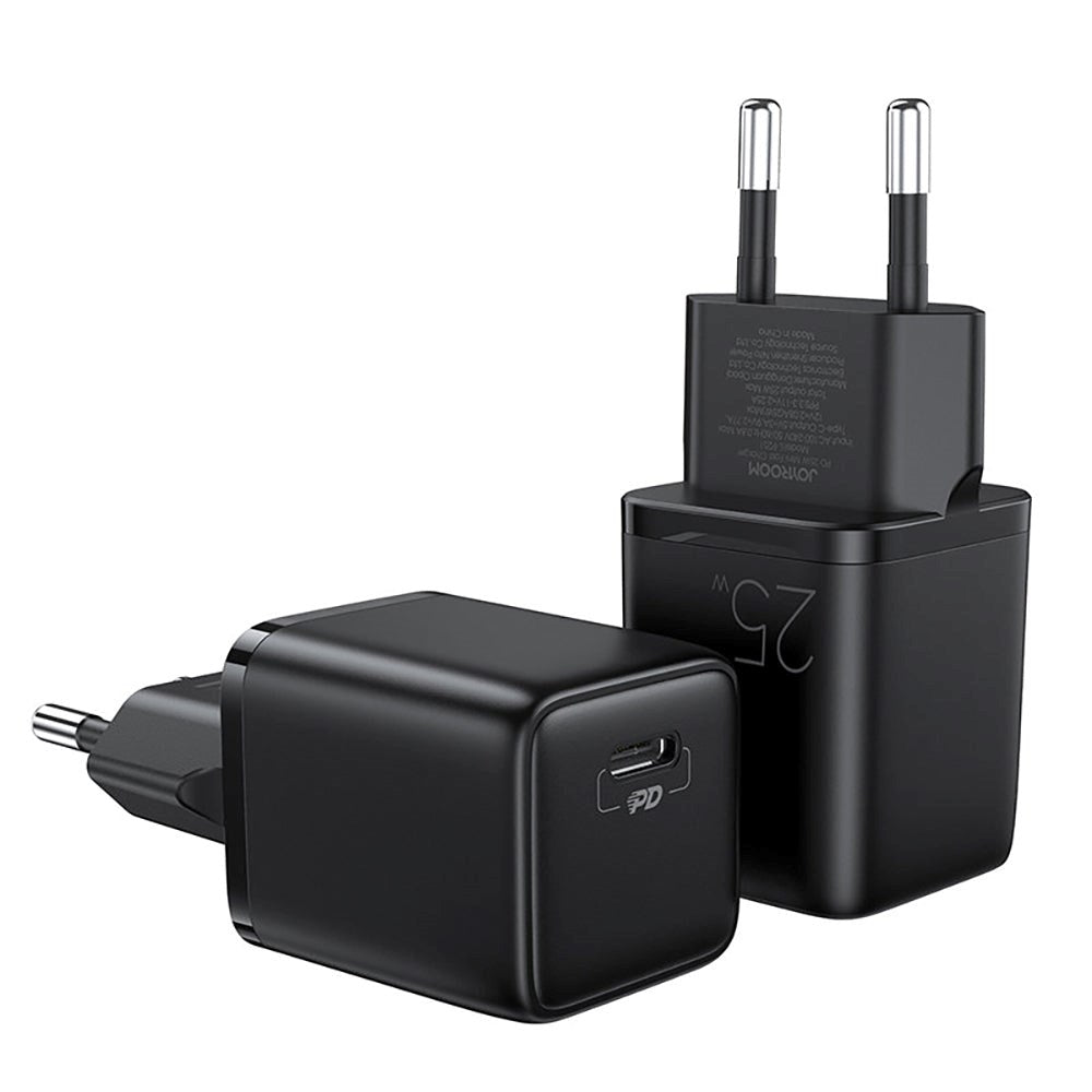 JoyRoom Mini Snabbladdare PD & PPS 25W m. USB-C till USB-C Kabel - Svart