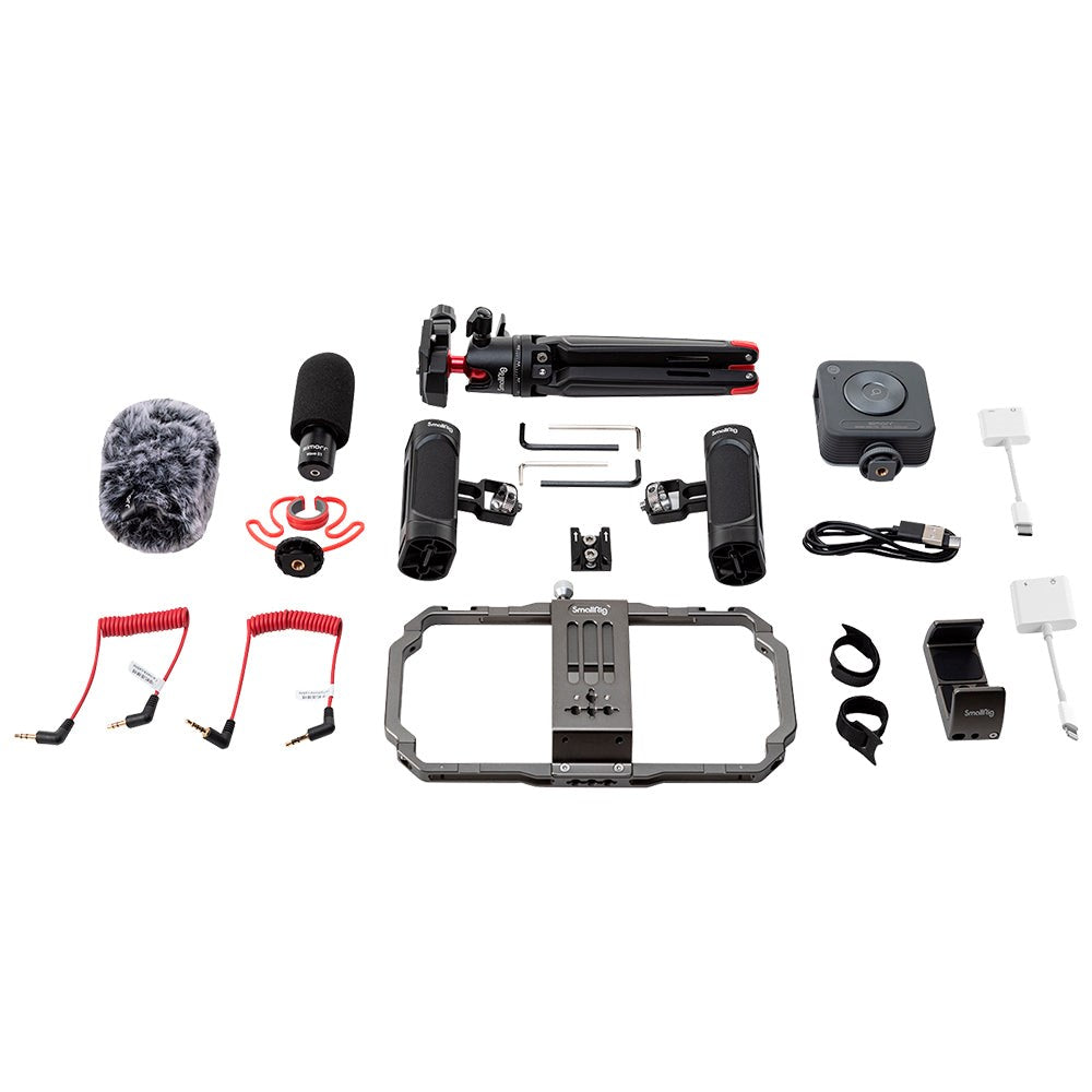 Smallrig Classic 3384B Universal Handhållen Smartphone Rig Kit med Stativ (62-86 mm) - Svart