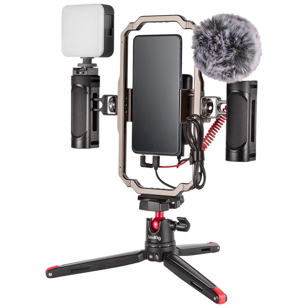 Smallrig Classic 3384B Universal Handhållen Smartphone Rig Kit med Stativ (62-86 mm) - Svart