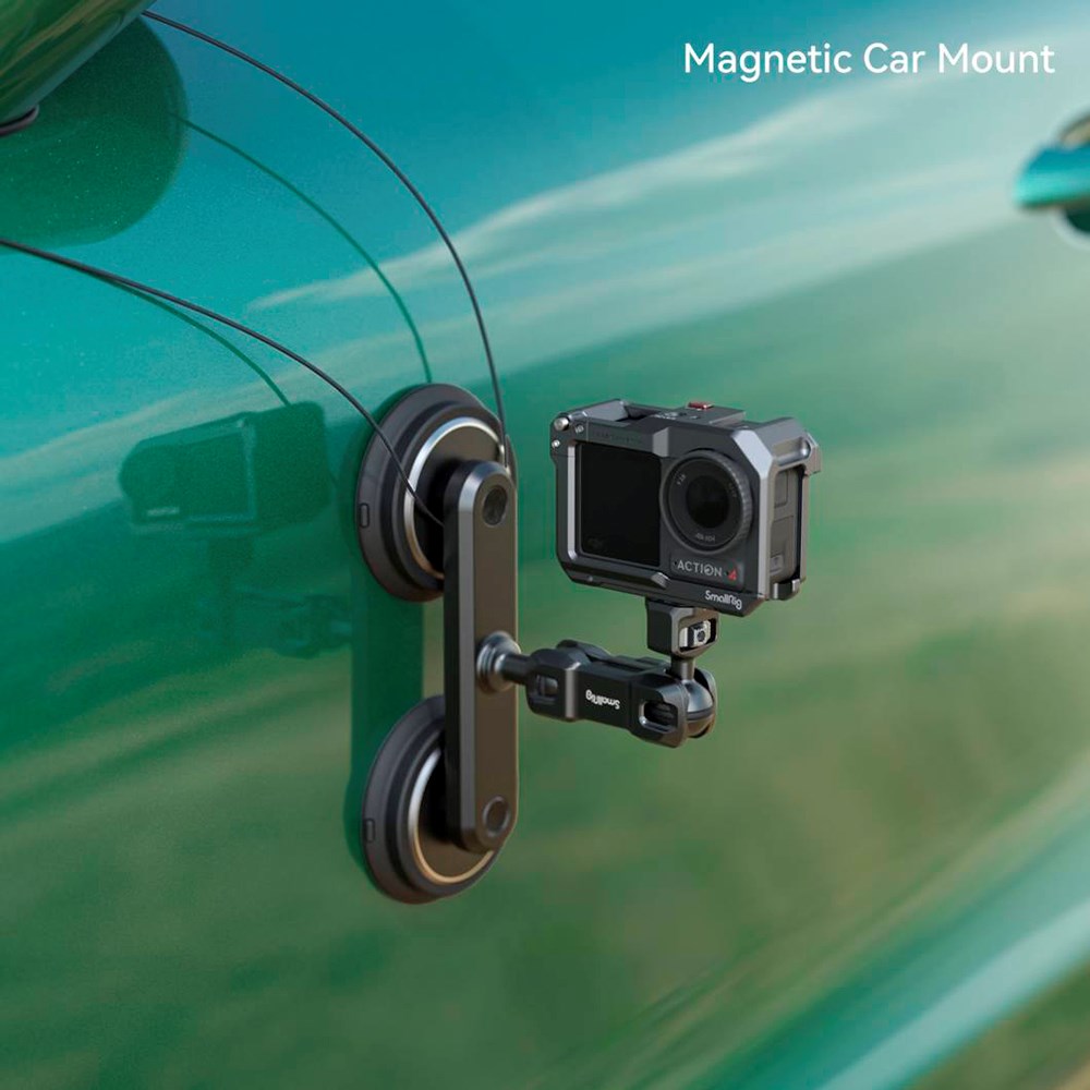 SmallRig 4467 Universal Action Camera Mount med Dual Magnetic Sugkopp - Svart