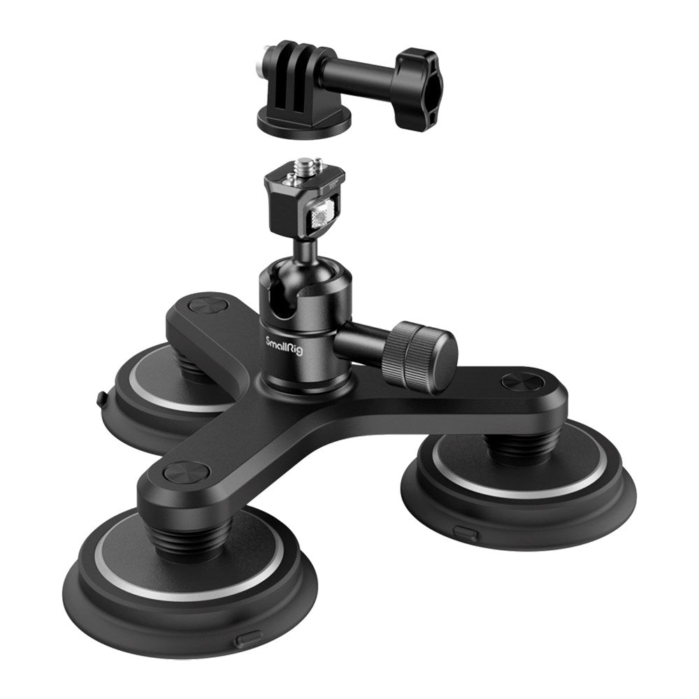 SmallRig 4468 Universal Action Camera Mount med Triple Magnetic Sugkopp - Svart