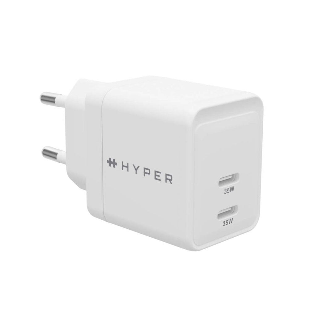 Hyper HyperJuice 35W GaN Väggladdare m. 2 x USB-C – Vit