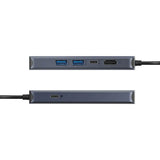 Hyper HyperDrive Ecosmart 6-i-1 USB-C-Hubb med USB-A / USB-C / HDMI / Ethernet / SD-Kort - Grå