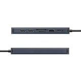 Hyper HyperDrive Ecosmart 7-i-1 USB-C-Hubb med USB-A / USB-C / HDMI / Ethernet / SD- & MicroSD-Kort - Grå