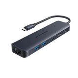 Hyper HyperDrive Ecosmart 7-i-1 USB-C-Hubb med USB-A / USB-C / HDMI / Ethernet / SD- & MicroSD-Kort - Grå